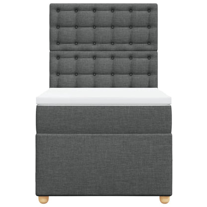 Giroletto a Molle con Materasso Grigio Scuro 100x200 cm Tessuto