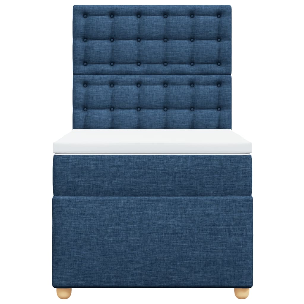 Giroletto a Molle con Materasso Blu 100x200 cm in Tessuto