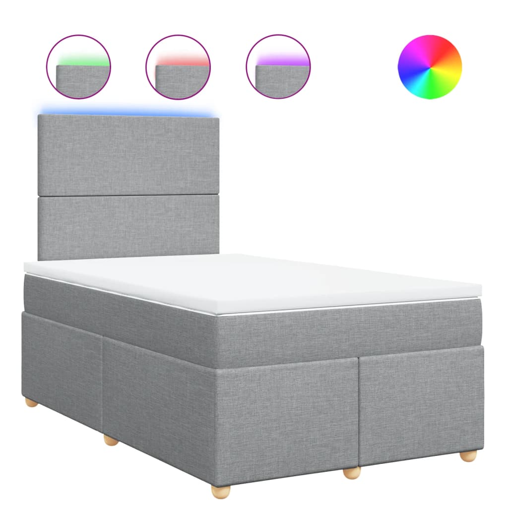 Giroletto a Molle con Materasso Grigio Chiaro 120x190cm Tessuto - homemem39