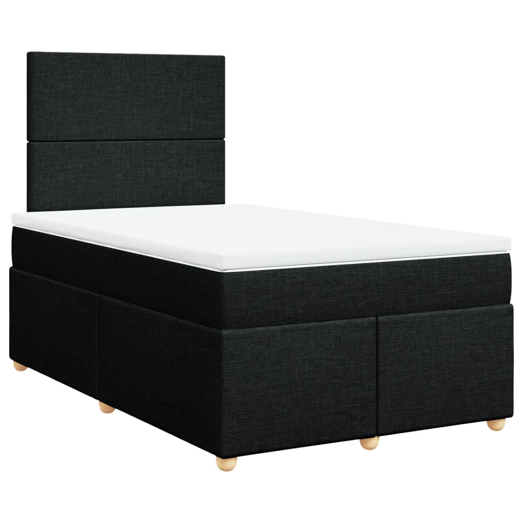 Giroletto a Molle con Materasso Nero 120x190 cm in Tessuto