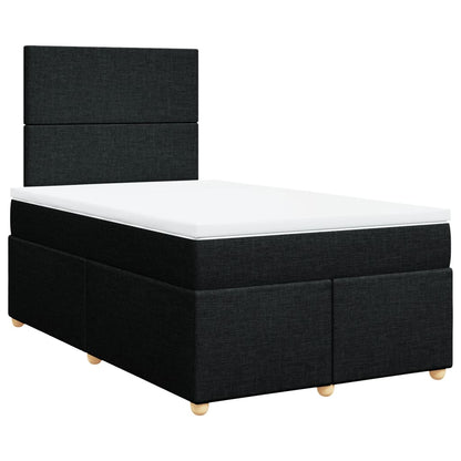 Giroletto a Molle con Materasso Nero 120x190 cm in Tessuto