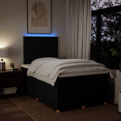 Giroletto a Molle con Materasso Nero 120x190 cm in Tessuto