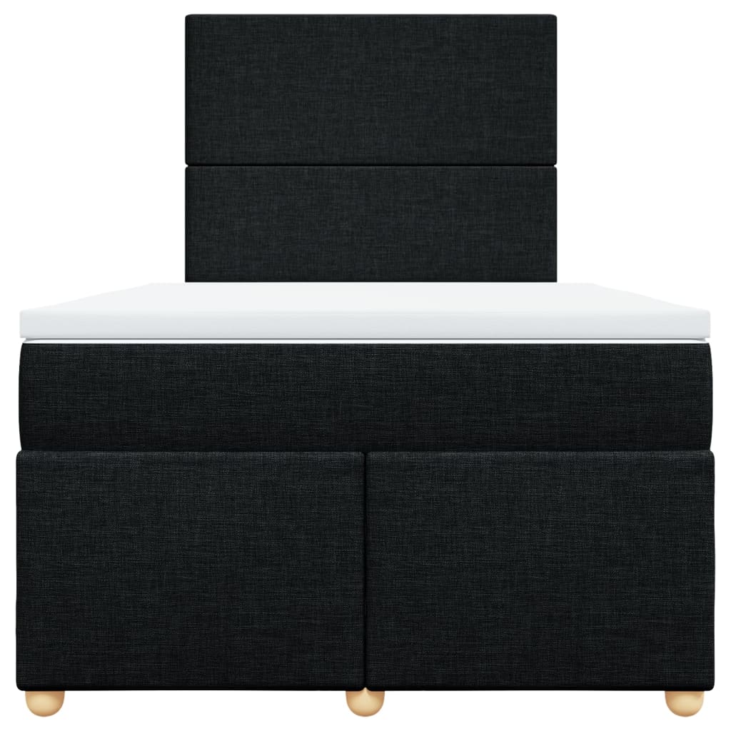 Giroletto a Molle con Materasso Nero 120x190 cm in Tessuto