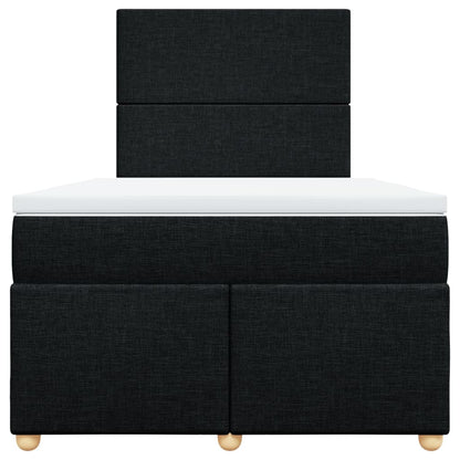 Giroletto a Molle con Materasso Nero 120x190 cm in Tessuto