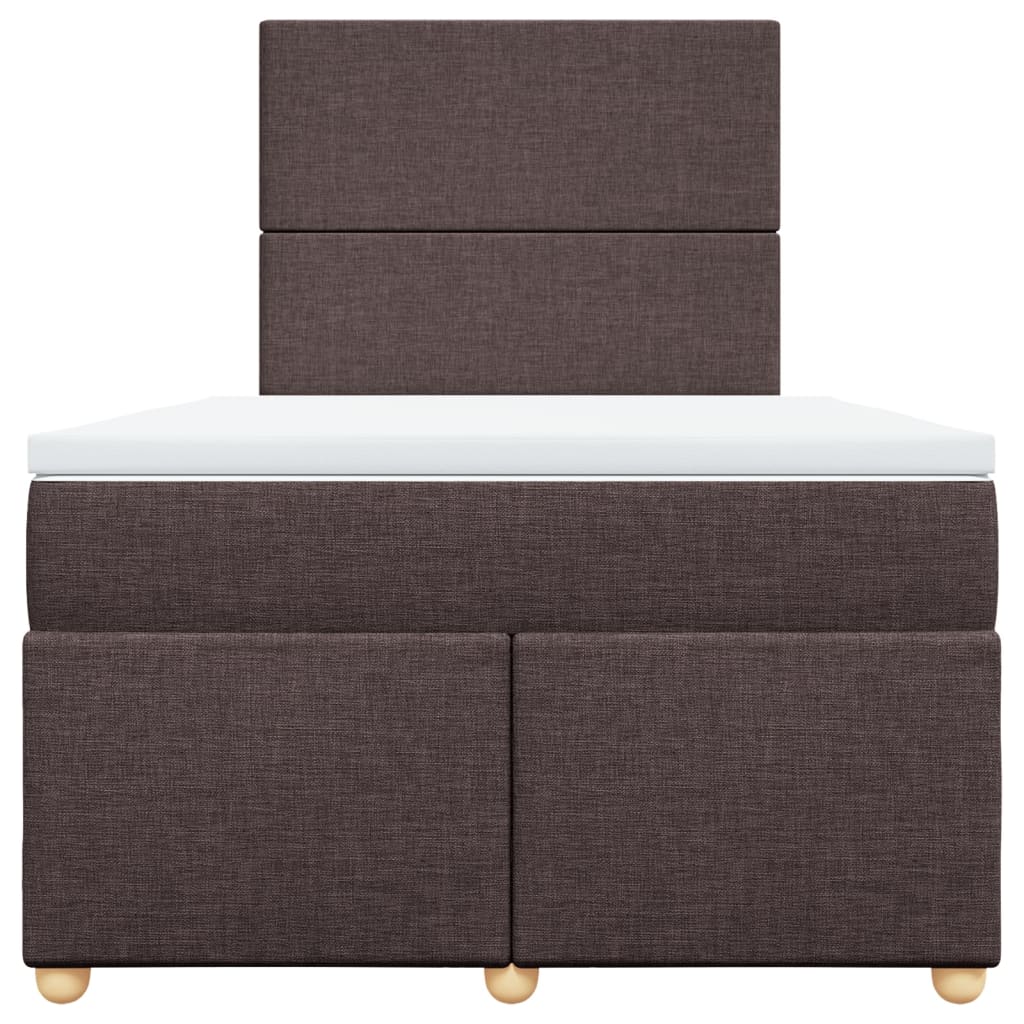 Giroletto a Molle con Materasso Marrone Scuro 120x190cm Tessuto