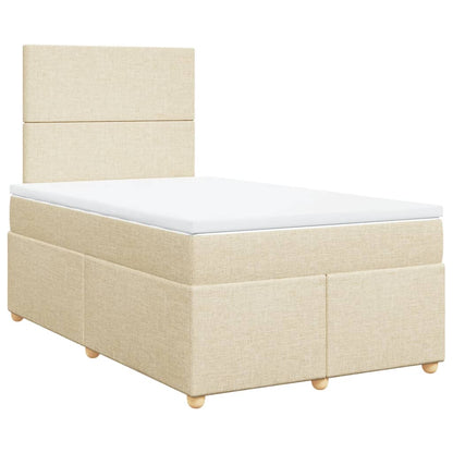 Giroletto a Molle con Materasso Crema 120x190 cm in Tessuto