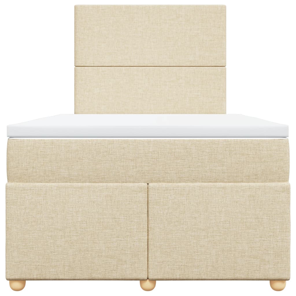 Giroletto a Molle con Materasso Crema 120x190 cm in Tessuto