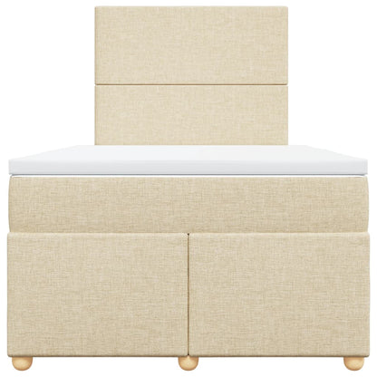 Giroletto a Molle con Materasso Crema 120x190 cm in Tessuto