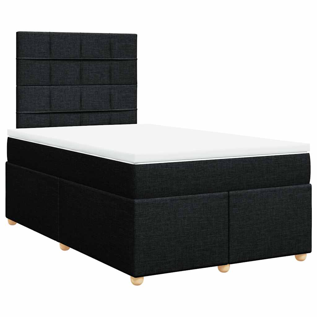 Giroletto a Molle con Materasso Nero 120x190 cm in Tessuto