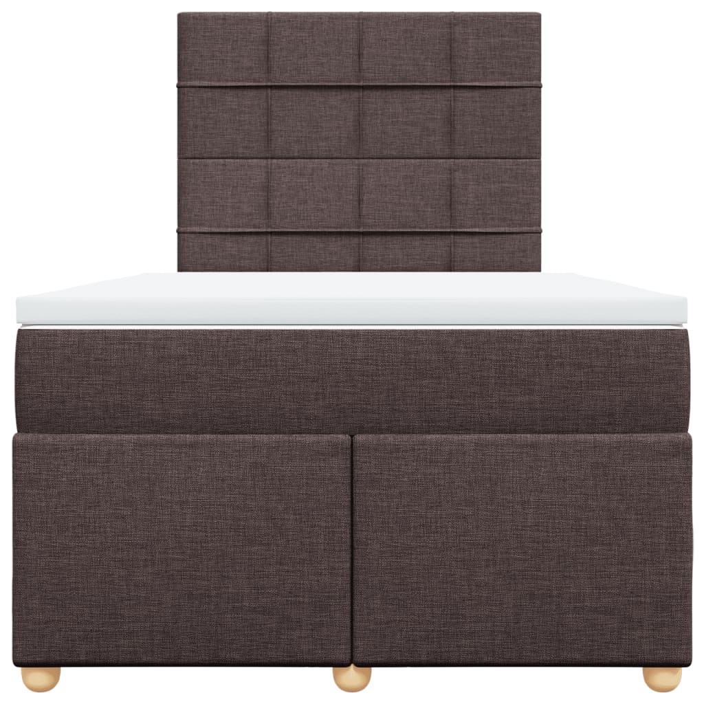 Giroletto a Molle con Materasso Marrone Scuro 120x190cm Tessuto