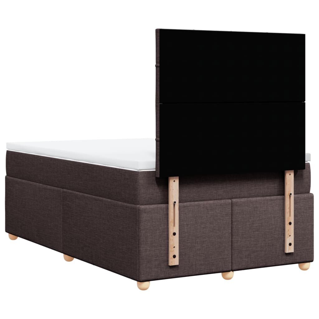 Giroletto a Molle con Materasso Marrone Scuro 120x190cm Tessuto