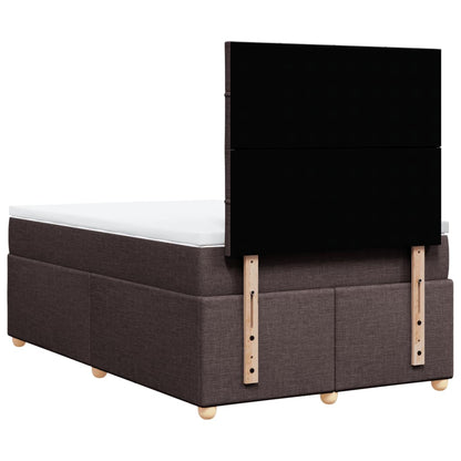 Giroletto a Molle con Materasso Marrone Scuro 120x190cm Tessuto