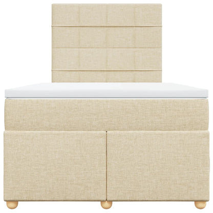 Giroletto a Molle con Materasso Crema 120x190 cm in Tessuto