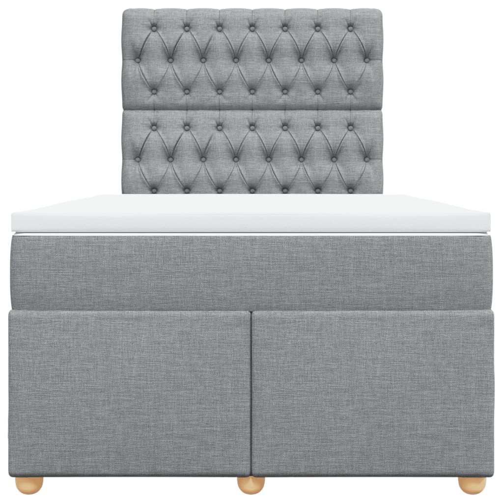 Giroletto a Molle con Materasso Grigio Chiaro 120x190cm Tessuto