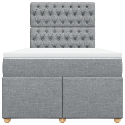 Giroletto a Molle con Materasso Grigio Chiaro 120x190cm Tessuto