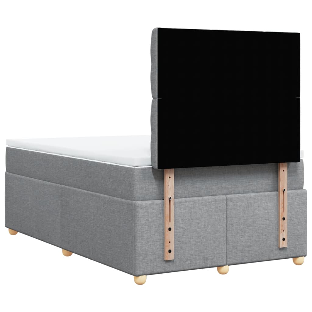Giroletto a Molle con Materasso Grigio Chiaro 120x190cm Tessuto