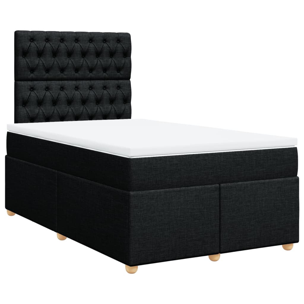 Giroletto a Molle con Materasso Nero 120x190 cm in Tessuto