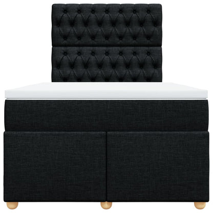 Giroletto a Molle con Materasso Nero 120x190 cm in Tessuto