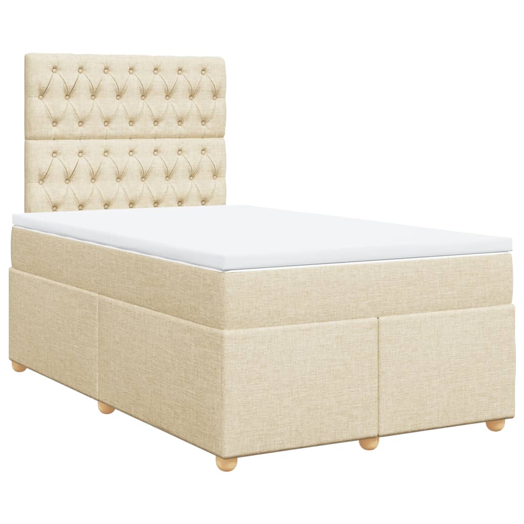 Giroletto a Molle con Materasso Crema 120x190 cm in Tessuto