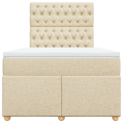 Giroletto a Molle con Materasso Crema 120x190 cm in Tessuto