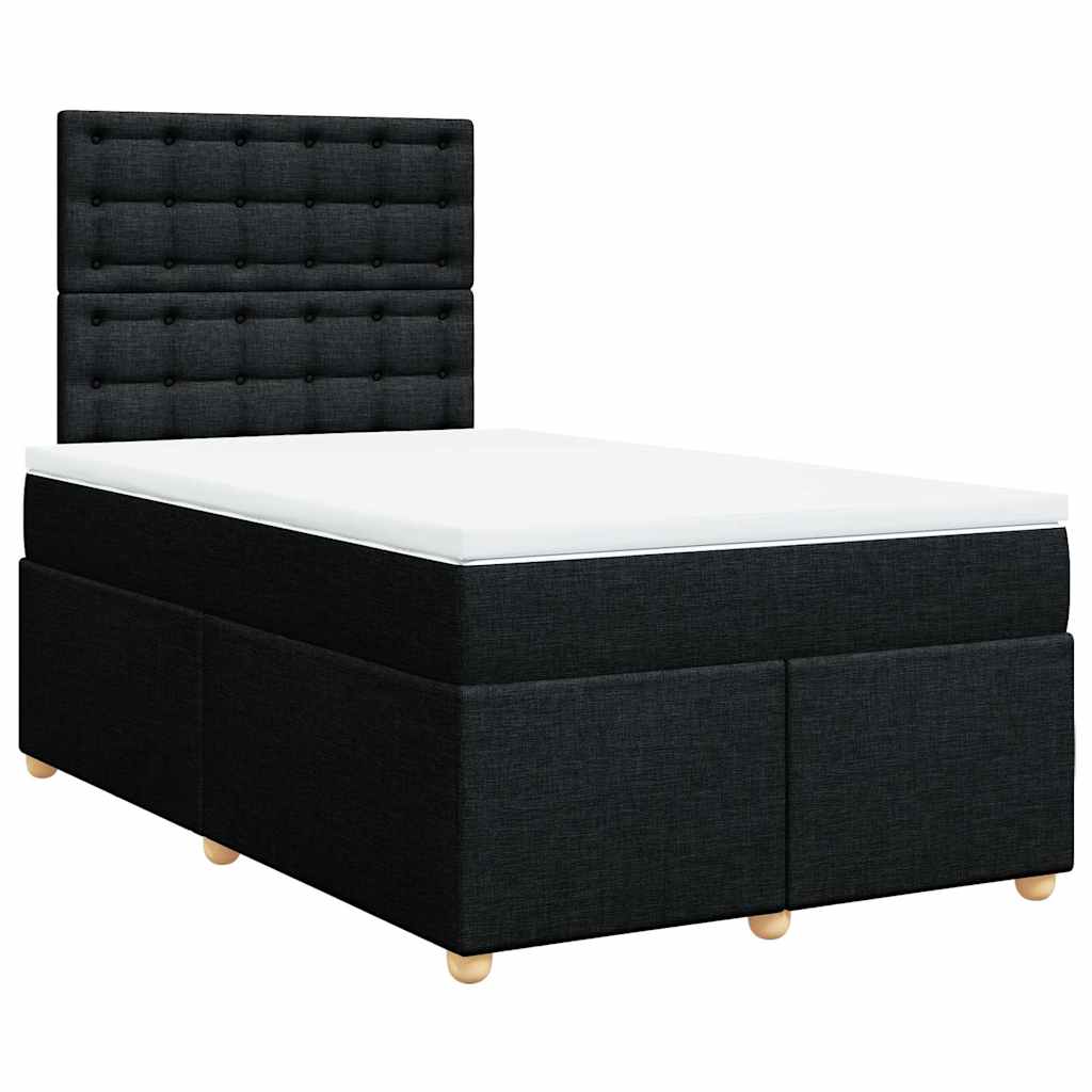 Giroletto a Molle con Materasso Nero 120x190 cm in Tessuto