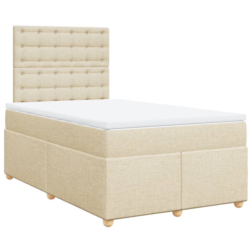 Giroletto a Molle con Materasso Crema 120x190 cm in Tessuto