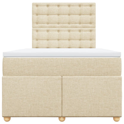 Giroletto a Molle con Materasso Crema 120x190 cm in Tessuto