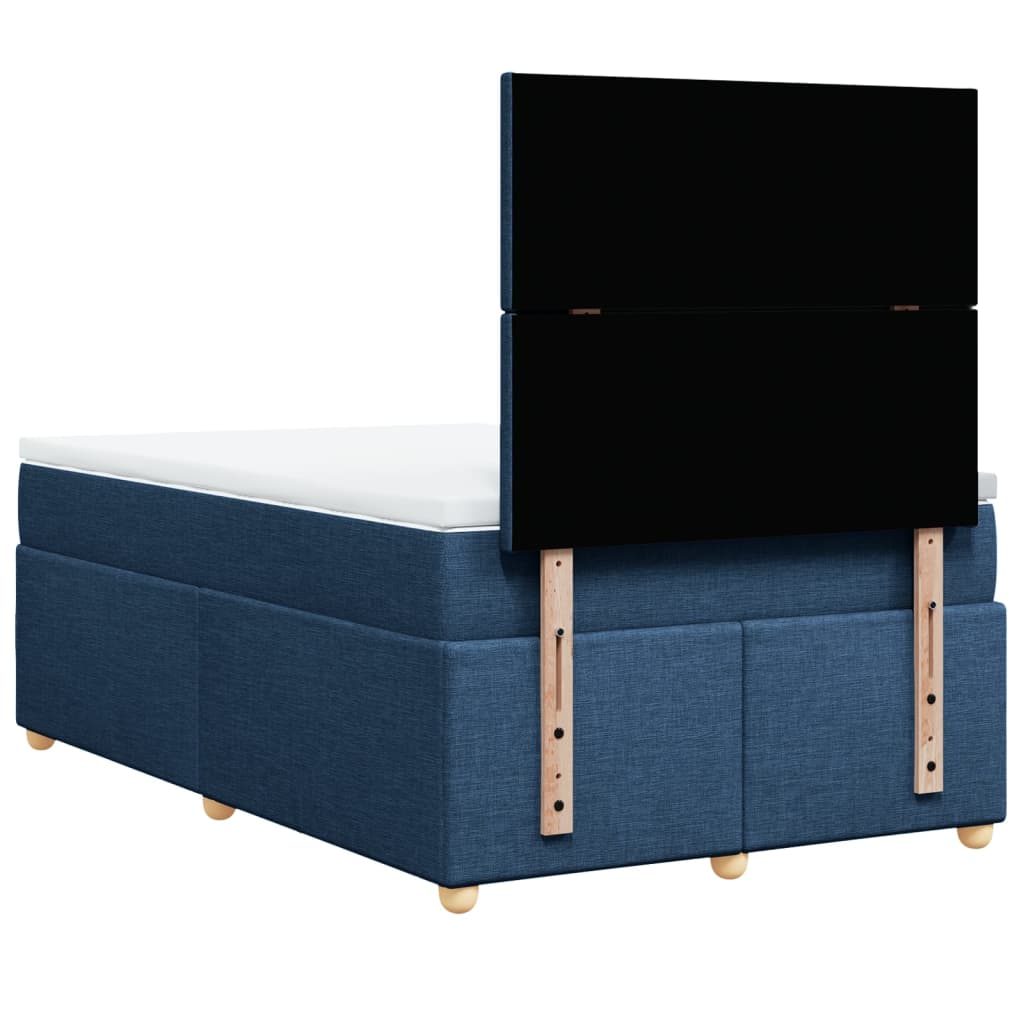Giroletto a Molle con Materasso Blu 120x200 cm in Tessuto