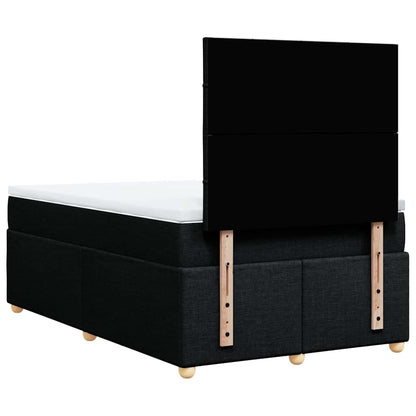Giroletto a Molle con Materasso Nero 120x200 cm in Tessuto