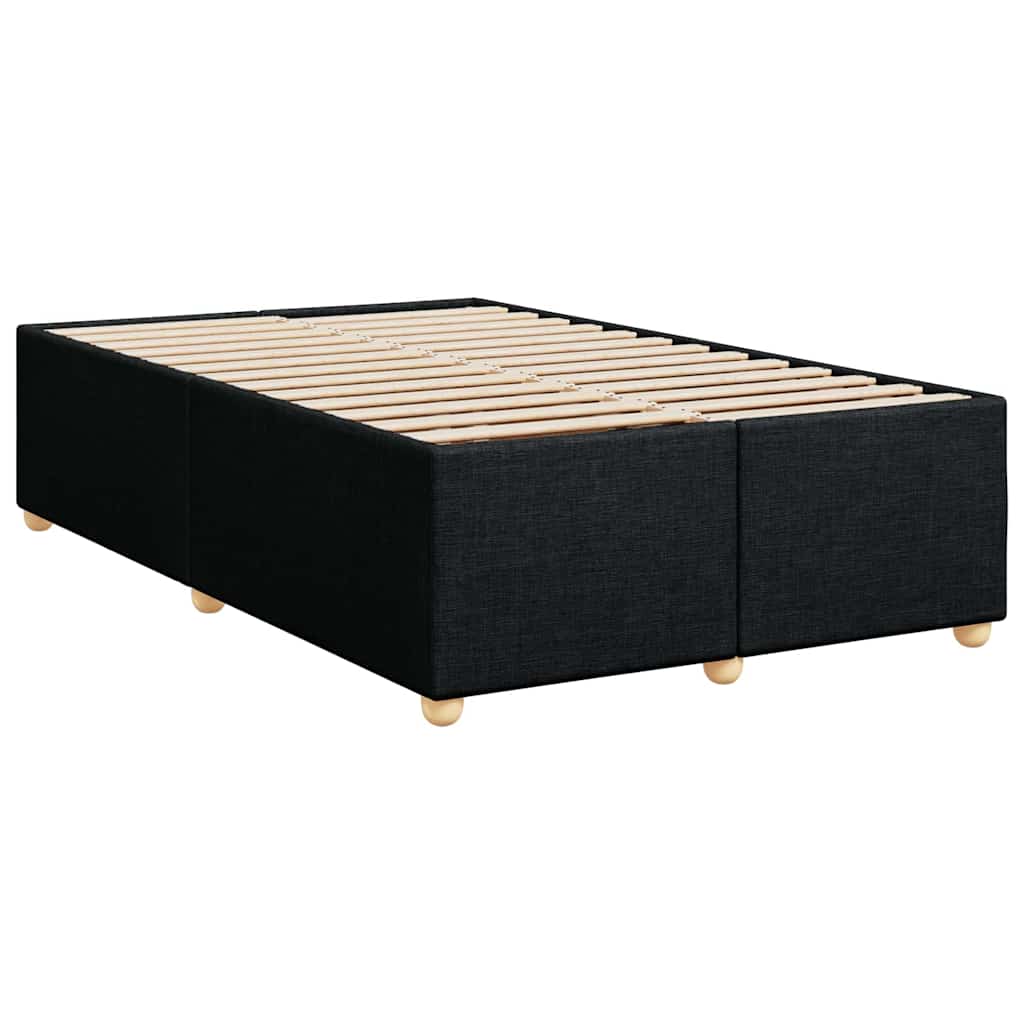 Giroletto a Molle con Materasso Nero 120x200 cm in Tessuto