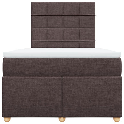 Giroletto a Molle con Materasso Marrone Scuro 120x200cm Tessuto