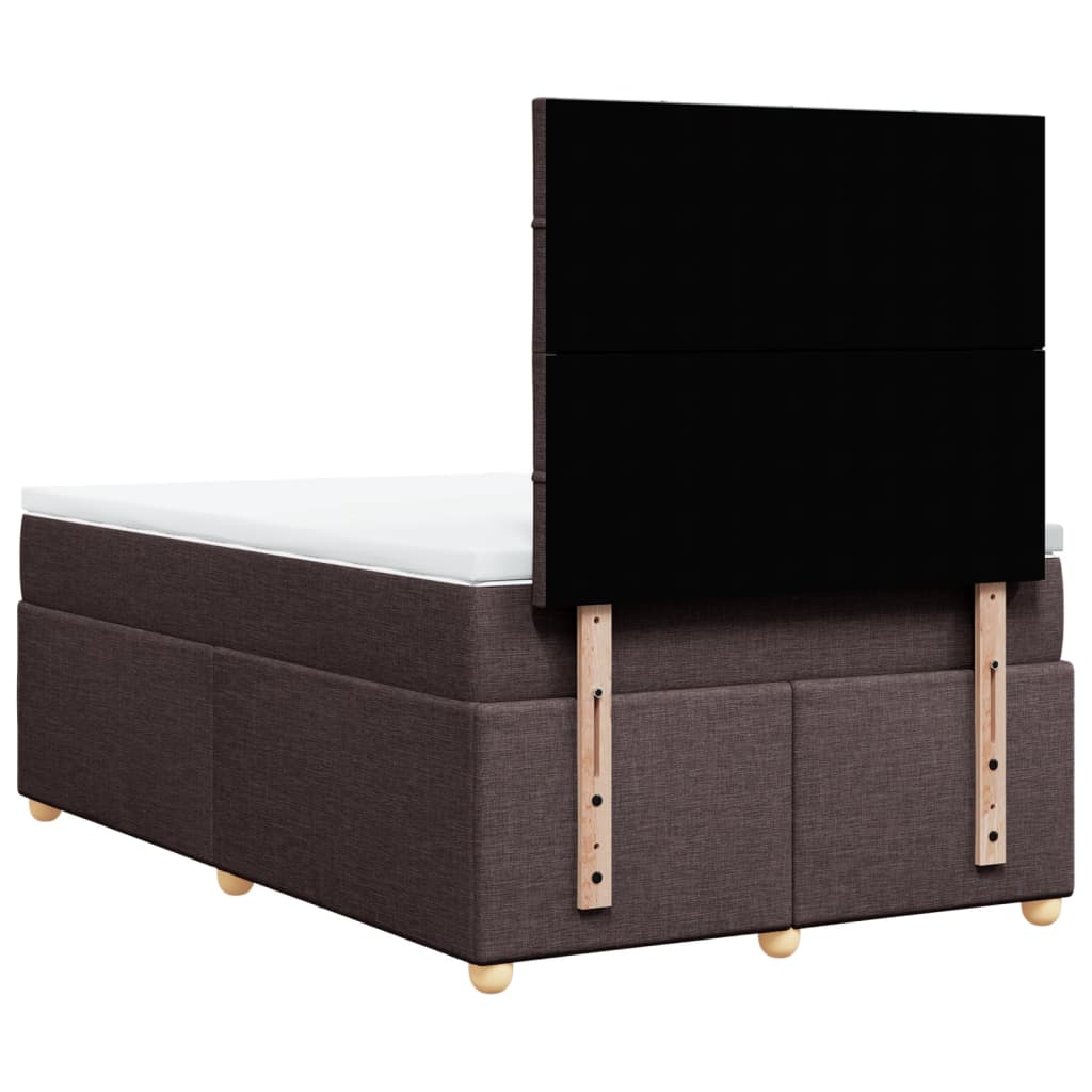 Giroletto a Molle con Materasso Marrone Scuro 120x200cm Tessuto