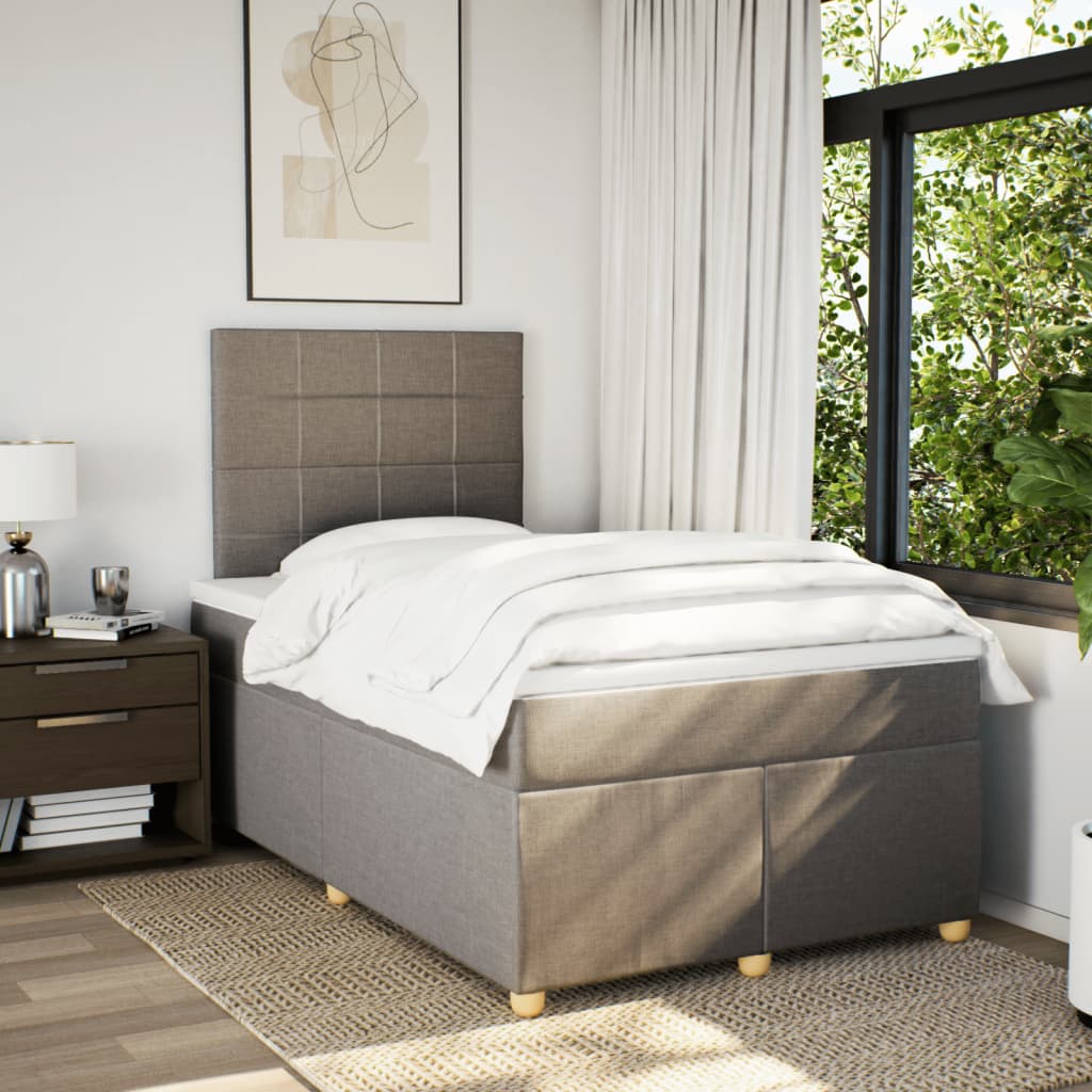Giroletto a Molle con Materasso Tortora 120x200 cm in Tessuto | homemem39