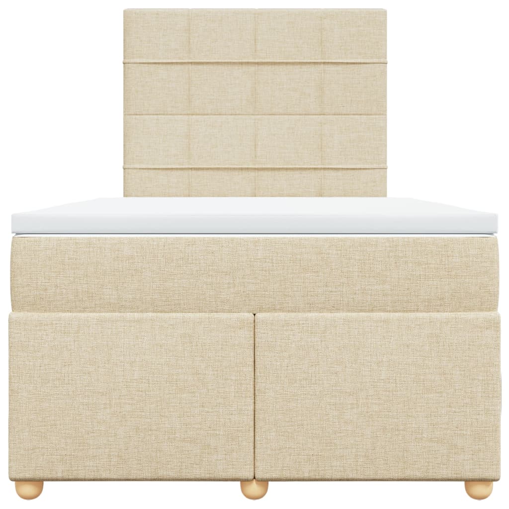 Giroletto a Molle con Materasso Crema 120x200 cm in Tessuto - homemem39