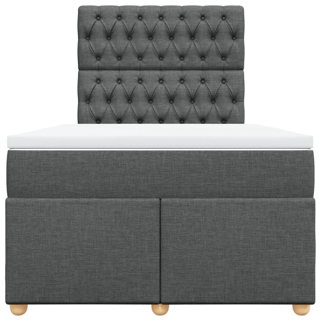 Giroletto a Molle con Materasso Grigio Scuro 120x200 cm Tessuto - homemem39