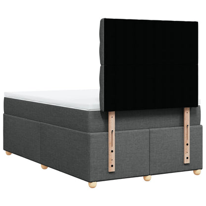 Giroletto a Molle con Materasso Grigio Scuro 120x200 cm Tessuto