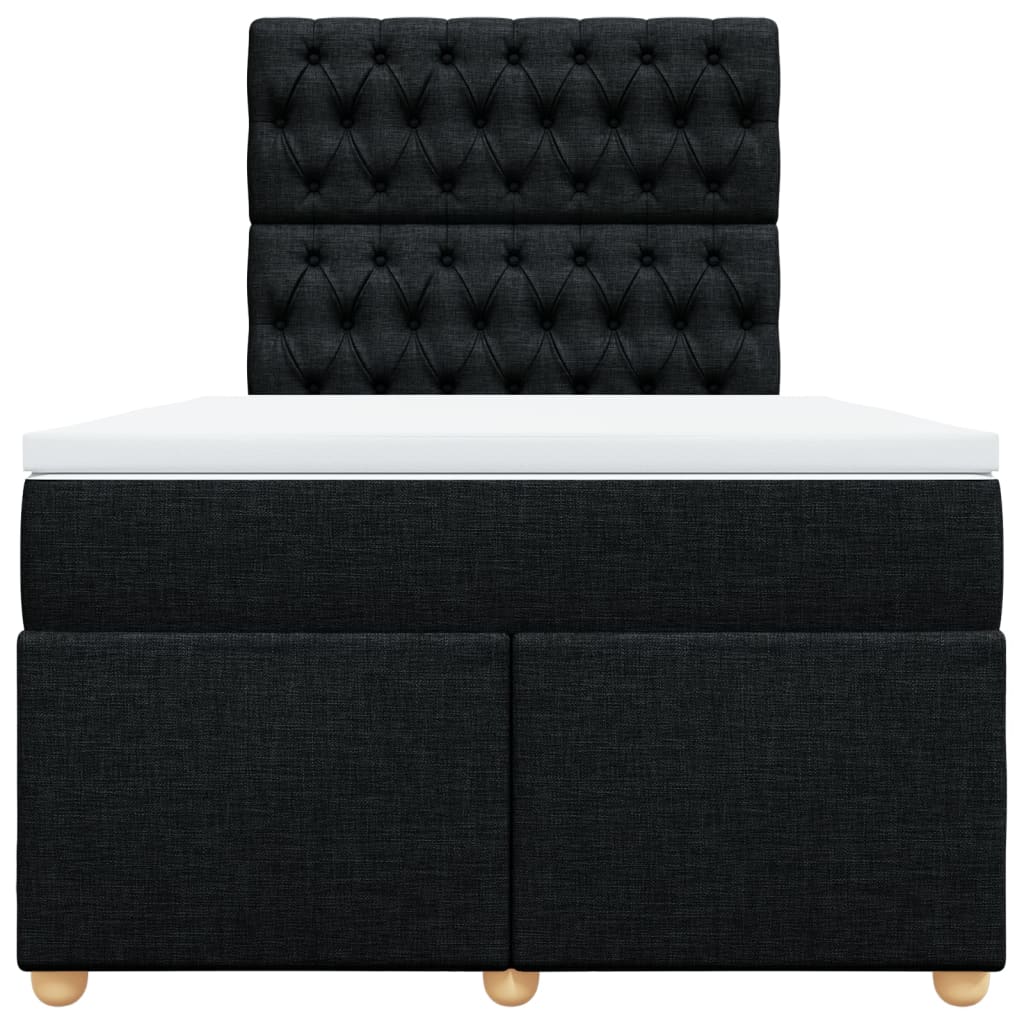 Giroletto a Molle con Materasso Nero 120x200 cm in Tessuto