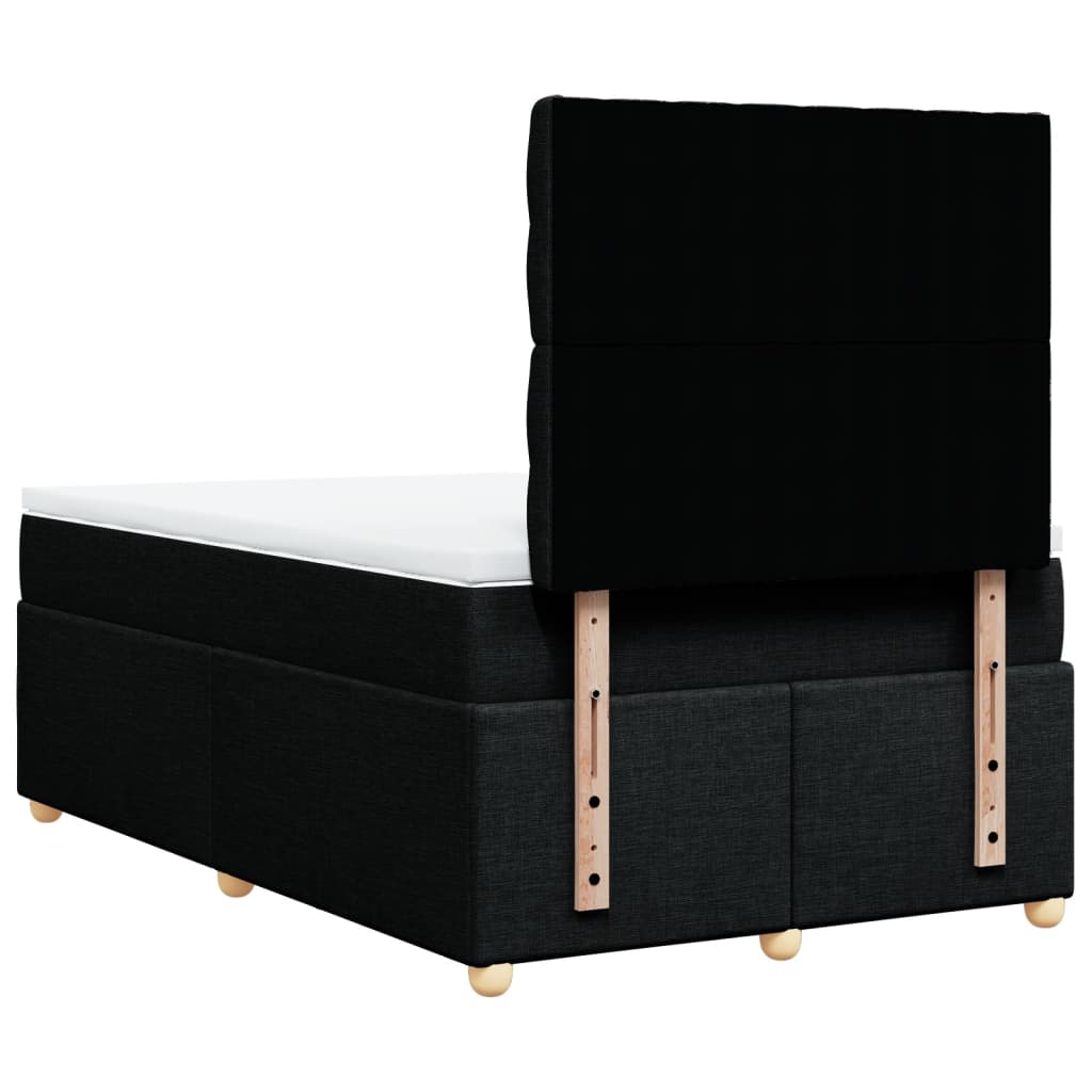 Giroletto a Molle con Materasso Nero 120x200 cm in Tessuto