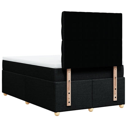 Giroletto a Molle con Materasso Nero 120x200 cm in Tessuto