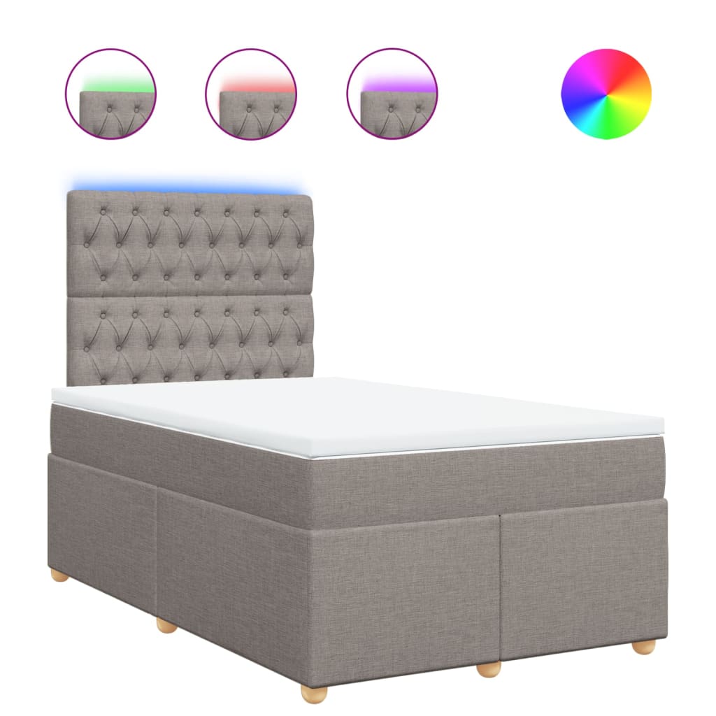 Giroletto a Molle con Materasso Tortora 120x200 cm in Tessuto | homemem39