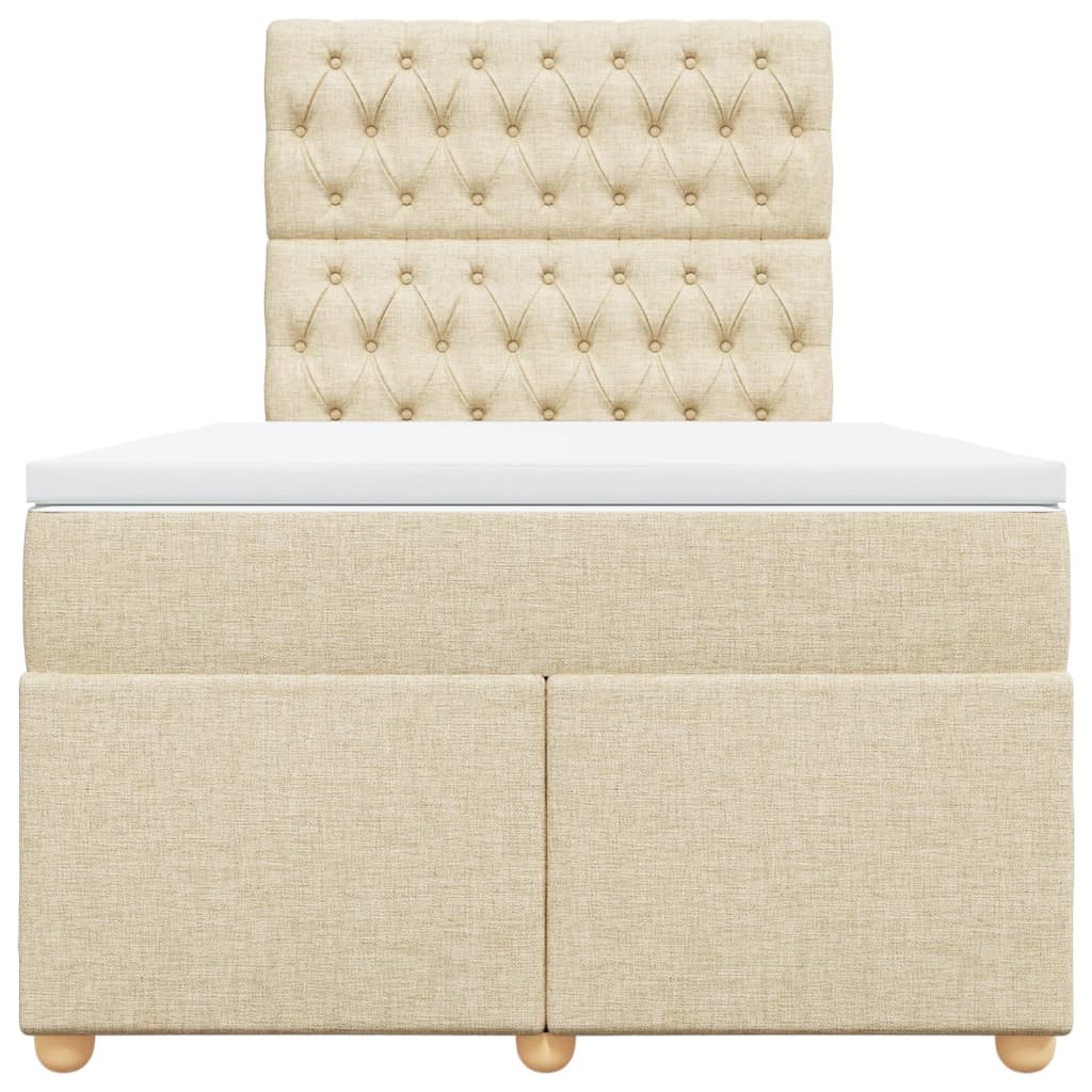 Giroletto a Molle con Materasso Crema 120x200 cm in Tessuto - homemem39