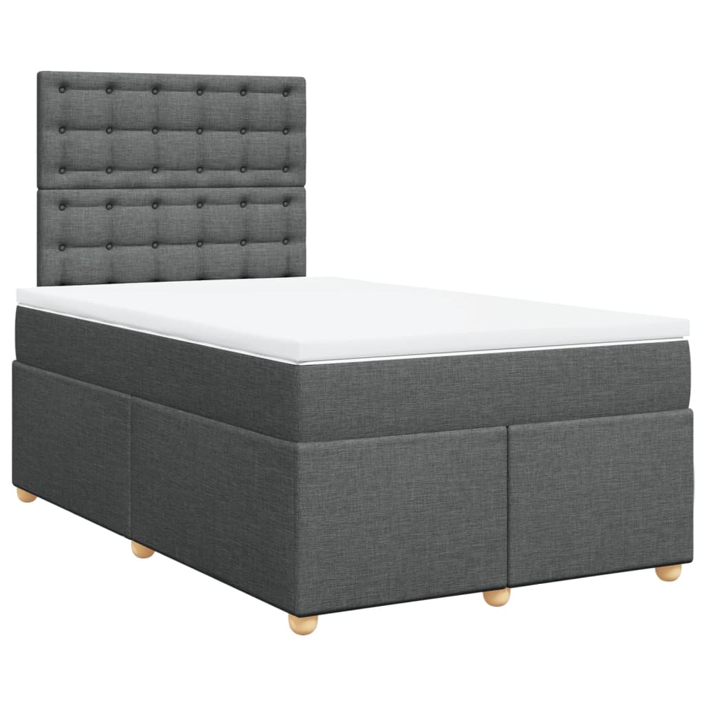 Giroletto a Molle con Materasso Grigio Scuro 120x200 cm Tessuto