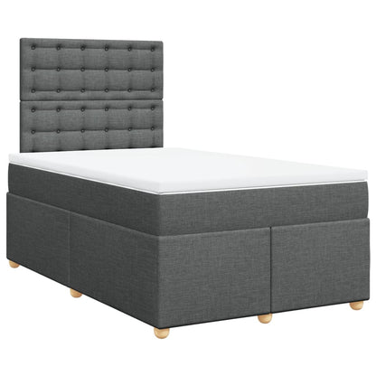 Giroletto a Molle con Materasso Grigio Scuro 120x200 cm Tessuto