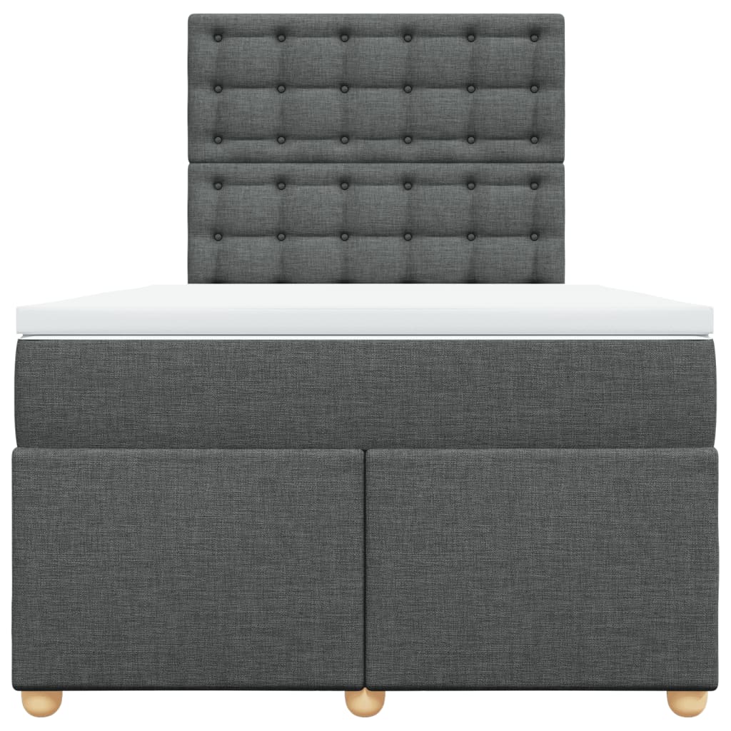 Giroletto a Molle con Materasso Grigio Scuro 120x200 cm Tessuto