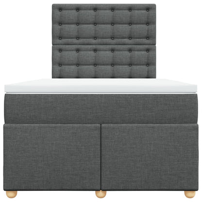 Giroletto a Molle con Materasso Grigio Scuro 120x200 cm Tessuto