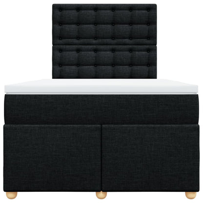 Giroletto a Molle con Materasso Nero 120x200 cm in Tessuto