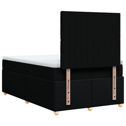 Giroletto a Molle con Materasso Nero 120x200 cm in Tessuto