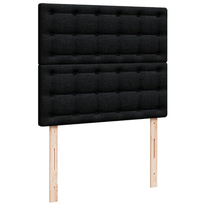 Giroletto a Molle con Materasso Nero 120x200 cm in Tessuto