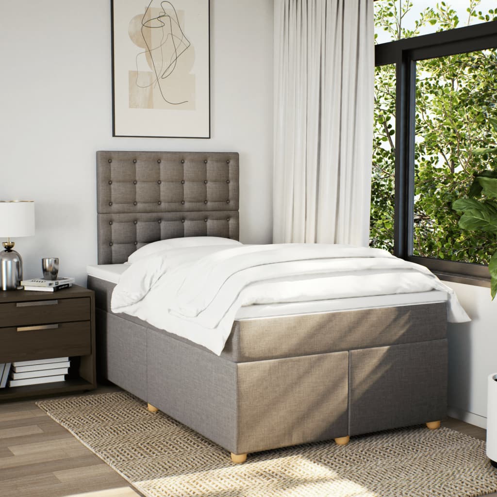 Giroletto a Molle con Materasso Tortora 120x200 cm in Tessuto | homemem39