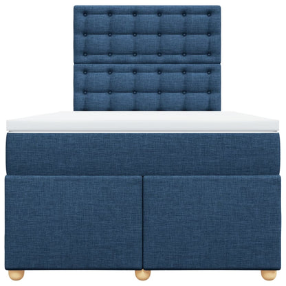 Giroletto a Molle con Materasso Blu 120x200 cm in Tessuto